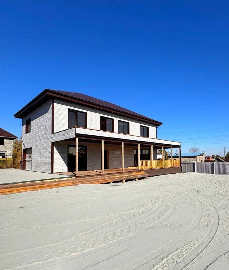 Каркасный дом 350 м² с гаражом и террасой, 2 этажа — построен «Мой Дом 27»