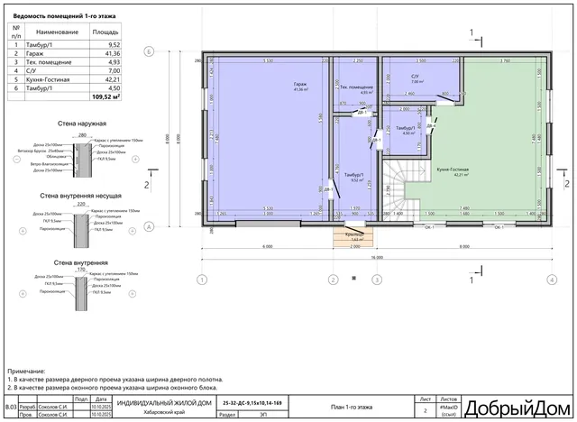 Планировка каркасного дома 161,9 м², 2 этажа, 3 спальни